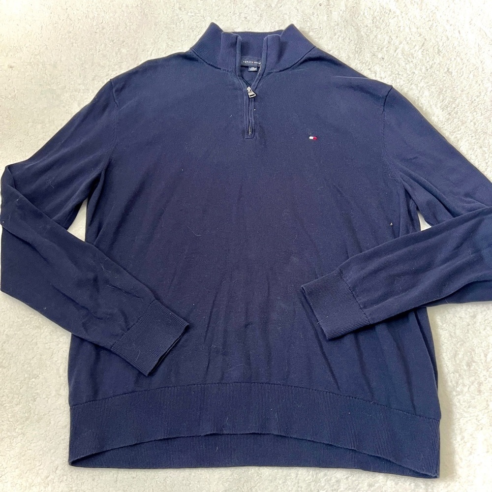 Tommy Hilfiger Men's Q-Zip Cotton Pullover - XXL